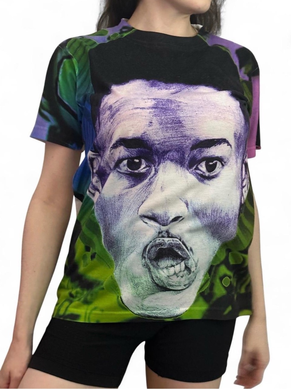 RARE Vintage 90s Fresh Prince Hip Hop Graffiti AOP Sublimation Graphic Tee Women